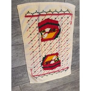 Christmas Kitchen Bath Towel Dish Hand Goose Geese Floral Retro MCM Vintage